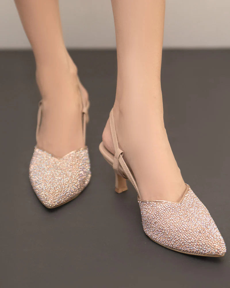 EMILY Crystal spray Mule Heels