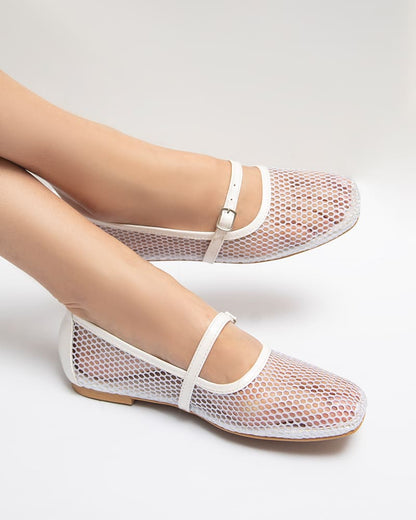 ELLA Fishnet Ballet Pumps