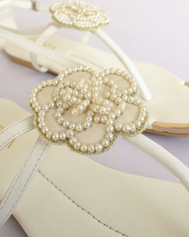 AMELIA Floral Handwork Sandals