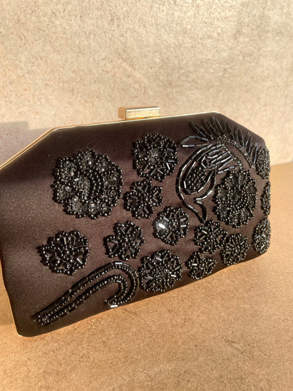 Black Clutch with Black Handwork