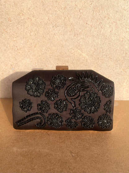Black Clutch with Black Handwork