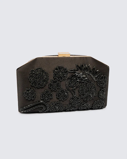 Black Clutch with Black Handwork