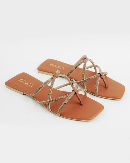 Criss Cross Studded Flats