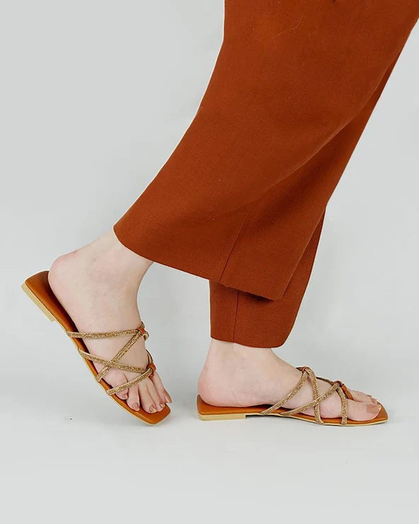 Criss Cross Studded Flats