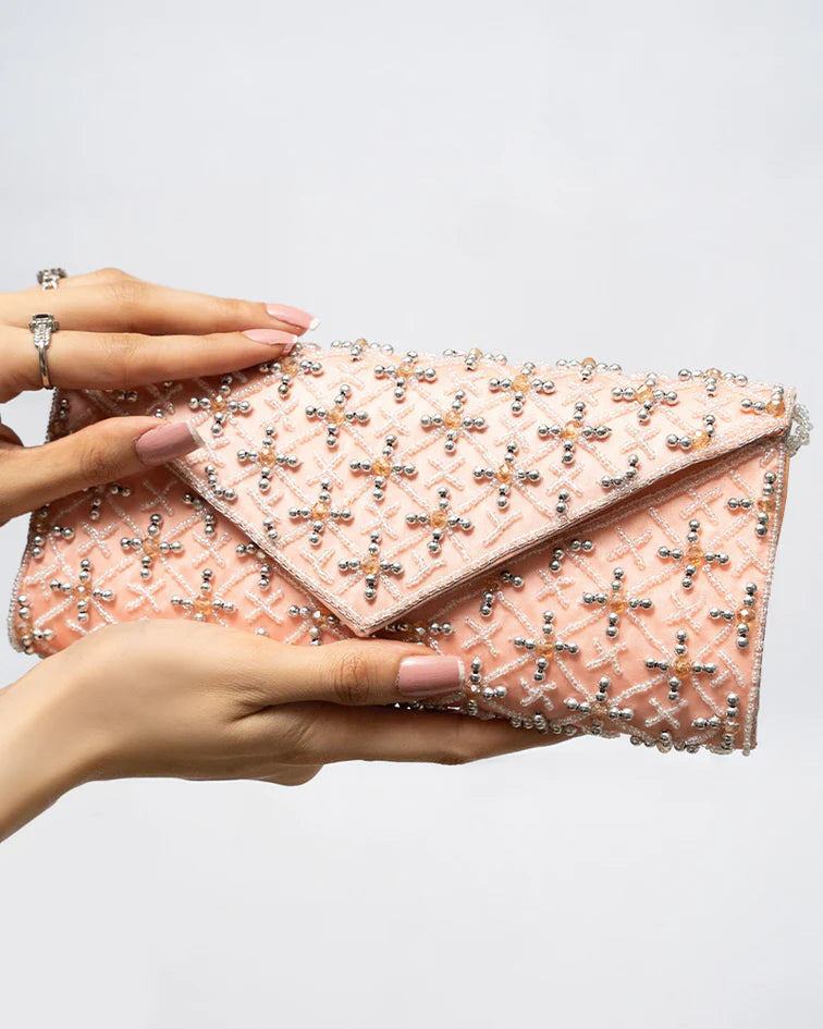 Baby Pink Envelope Clutch