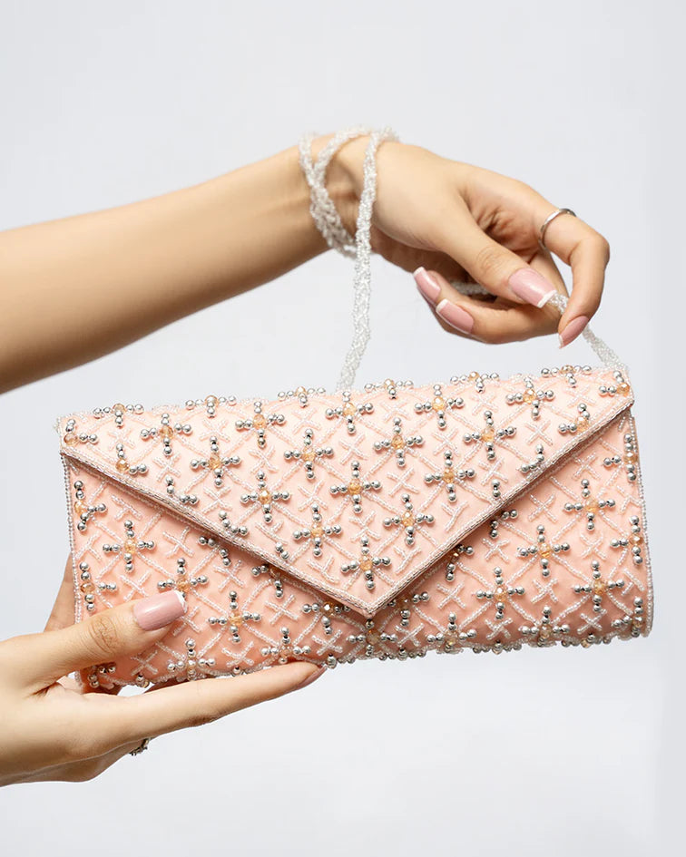 Baby Pink Envelope Clutch